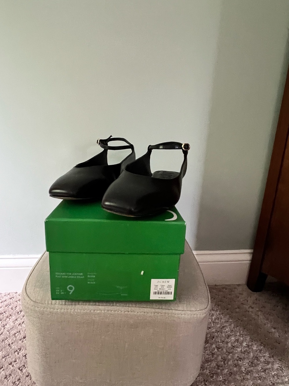 J Crew square toe ankle strap